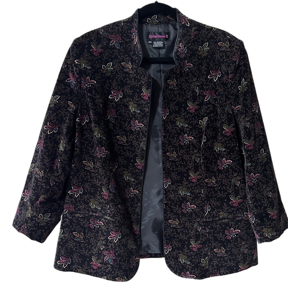 Vintage Collections 2 Black Floral Cotton Blazer